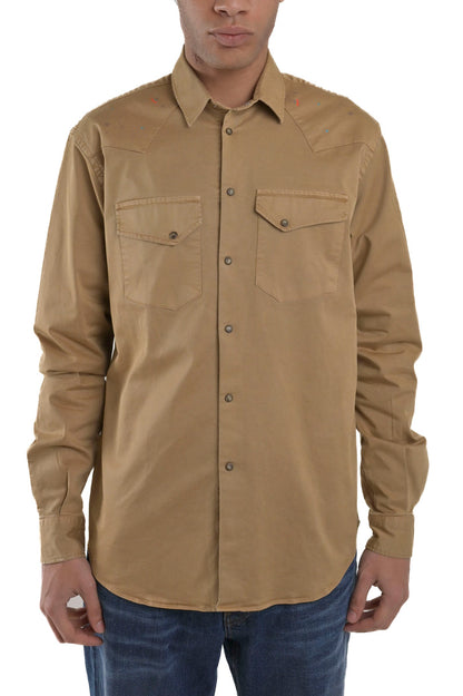 Camicia regular Spy Bull Fantasia biscotto FW24/25