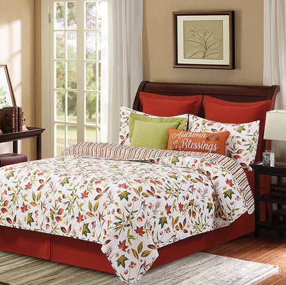A Camilla Quilt Set displayed on a made bed.