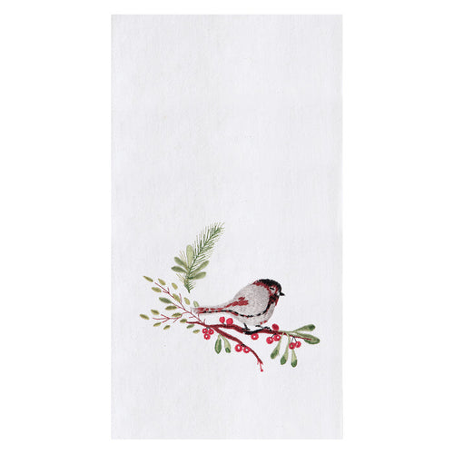 A Chickadee Flour Sack Kitchen Towel.