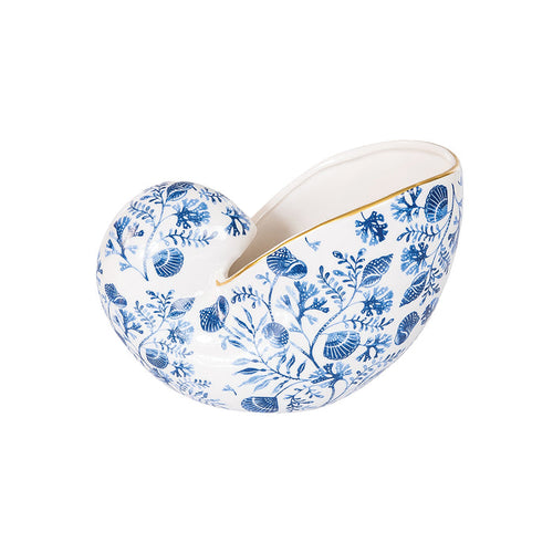 A Chinoiserie Nautilus Shell Container.
