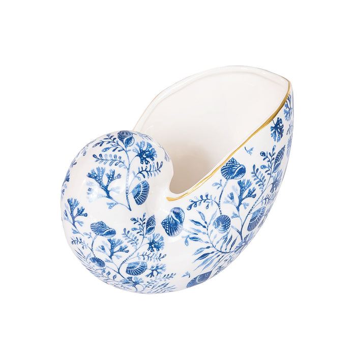 A Chinoiserie Nautilus Shell Container.