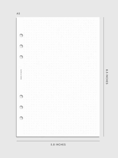 Cloth and Paper A5 Dot Grid Six Ring Insert
