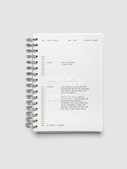 Cloth & Paper - Weekly Horizontal Spiral Notebook | 2026-2027 Academic Year