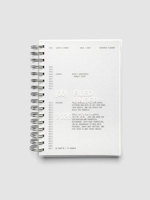 Cloth & Paper - Weekly Horizontal Spiral Notebook | 2026-2027 Academic Year
