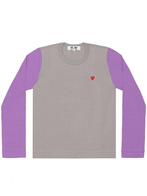 Comme Des Garçons Play - T-shirt Homme Manches Longues AZ-T316-051 - Grey/Purple-T-shirts-AZ-T316-051-3