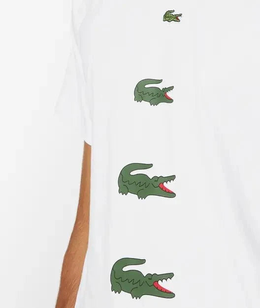 Comme des Garçons X Lacoste - T-shirt Multi-Logos FL-T011-W23-2- Blanc-T-shirts-FL-T011-W23-2