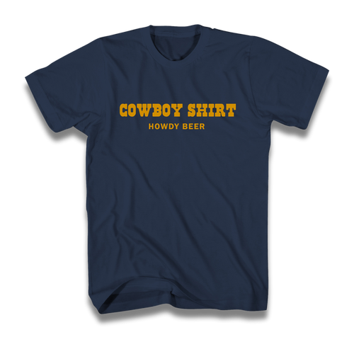 Dark Blue Howdy Beer Cowboy Shirt