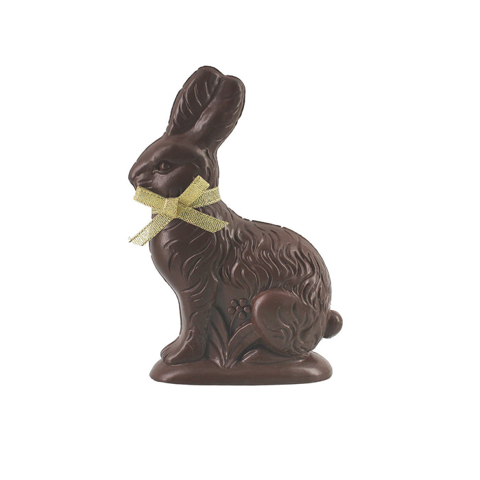 A Dark Chocolate Rabbit Figurine.