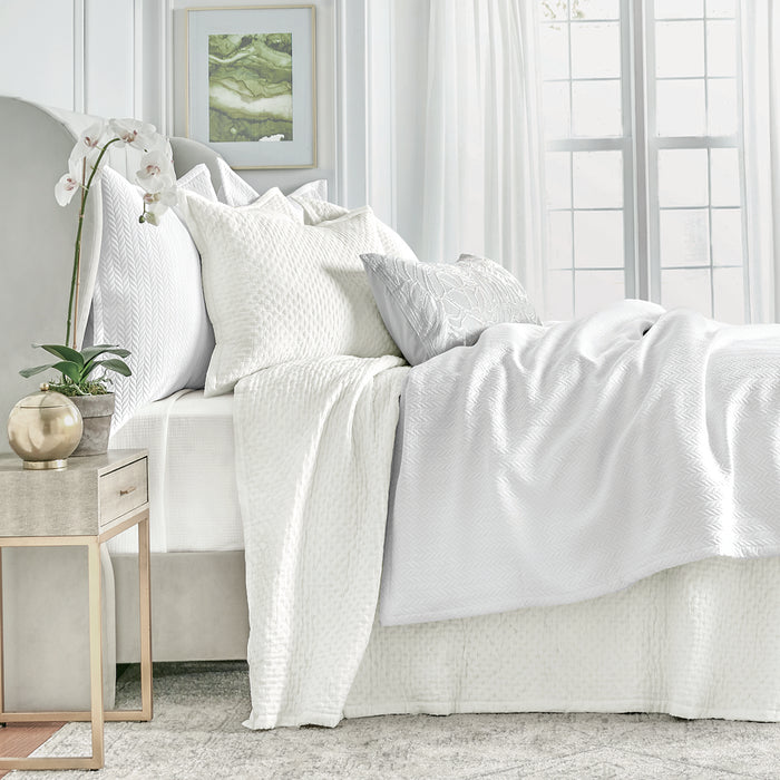 A Edin Duvet Cover displayed on a bed.