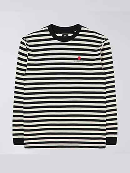 Edwin - Basic Stripe T-shirt LS - Black & White-T-shirts-I031843_0D2_67