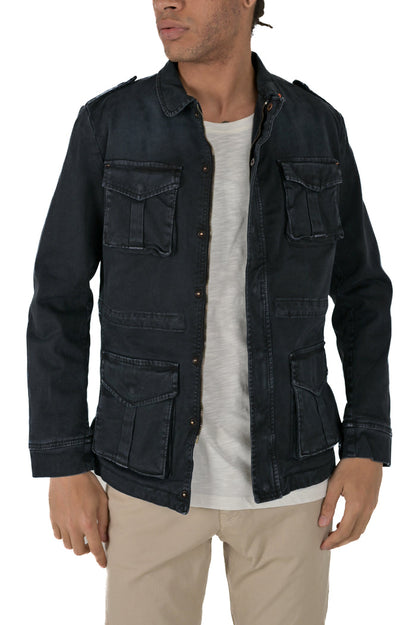 Giacca in cotone regular Living Blu SS22