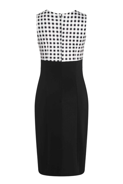 Cheryl Black Gingham Pencil Dress