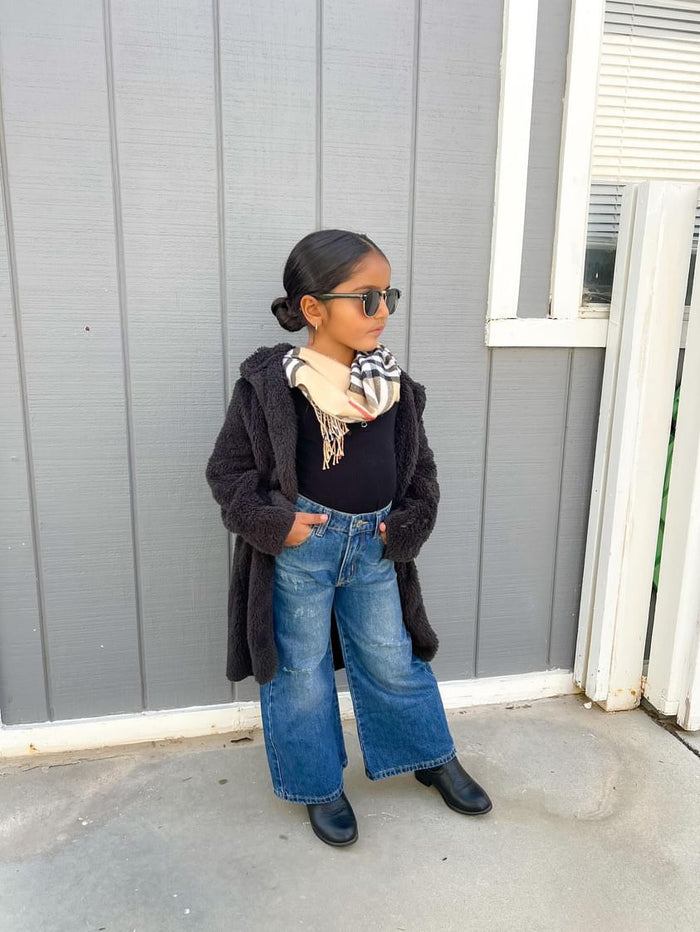 Girl Kid Wide Leg Slim Fit Fashion Denim Jeans Pants