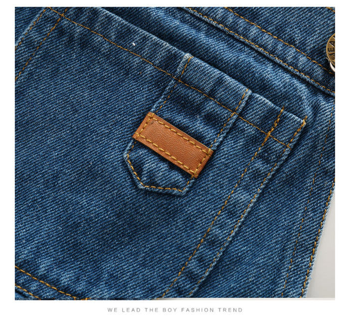 Girls Rompers Big Ripped Denim Shortalls