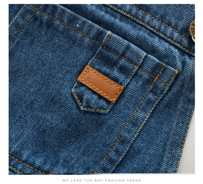 Girls Rompers Big Ripped Denim Shortalls