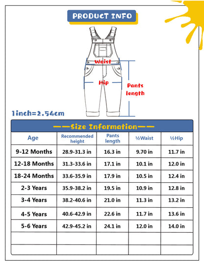 Girls Roses Embroideried Soft Denim Overalls