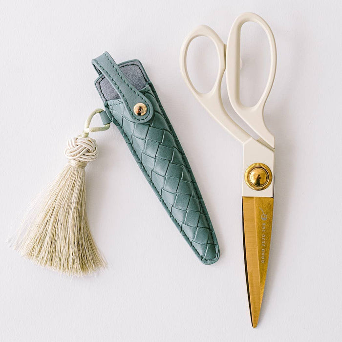 Good Juju Ink - Ivory and Gold Heirloom Scissors with Case -  Dusk Blue