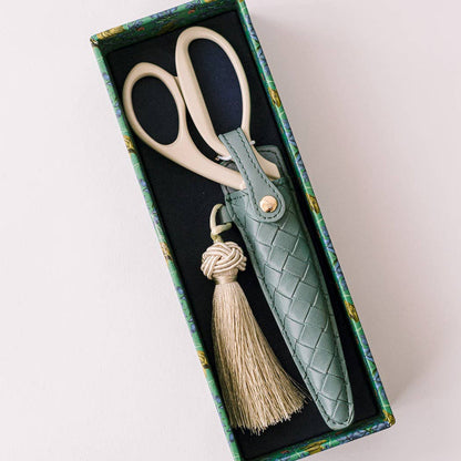 Good Juju Ink - Ivory and Gold Heirloom Scissors with Case -  Dusk Blue