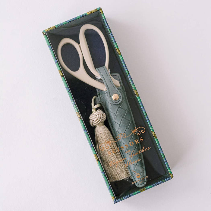 Good Juju Ink - Ivory and Gold Heirloom Scissors with Case -  Dusk Blue