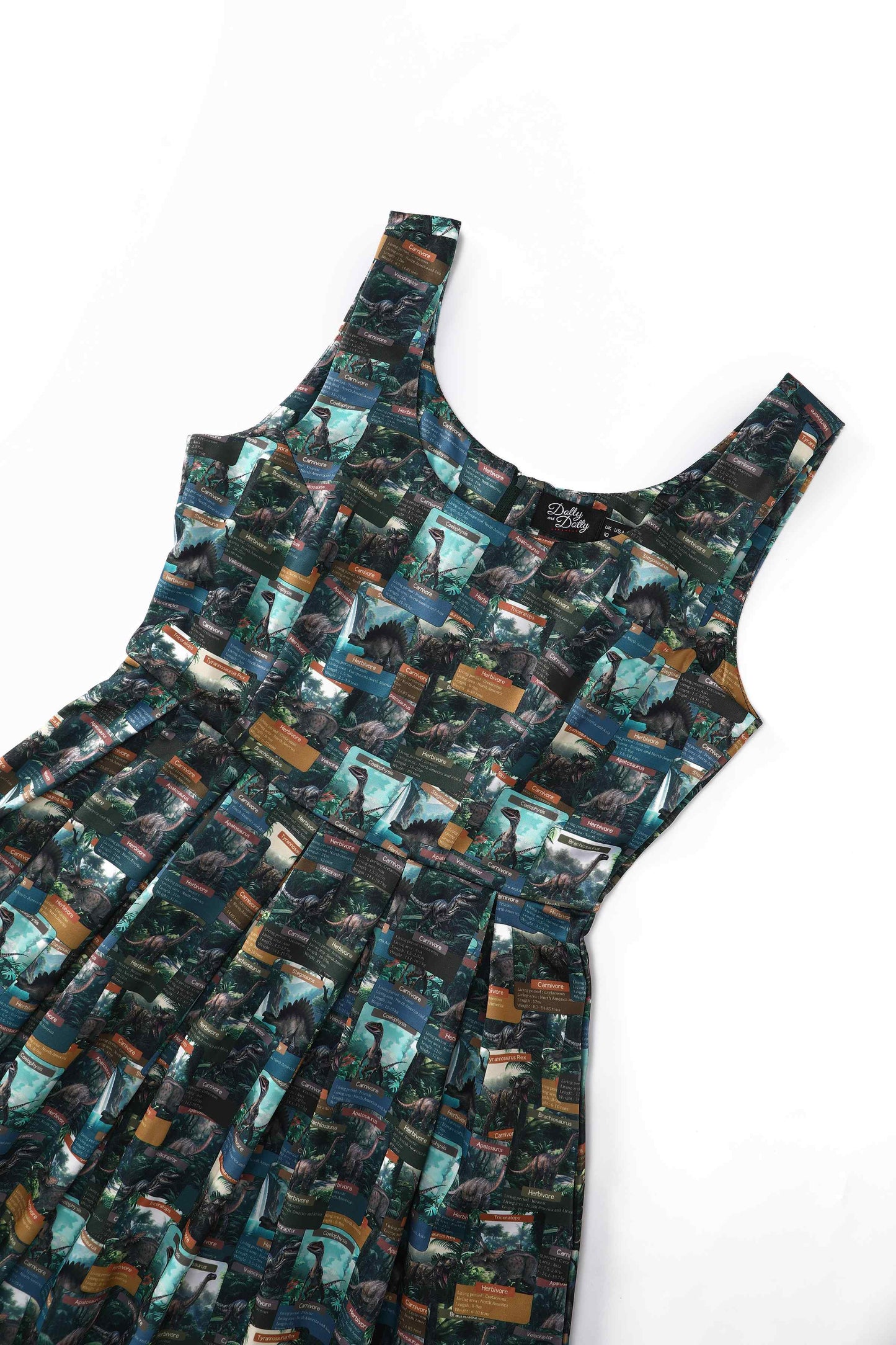 Amanda Green Dinosaur Flash Card Swing Dress