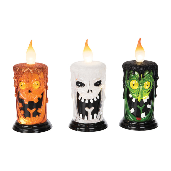 A Halloween Acrylic LED Candle, Set of 3.