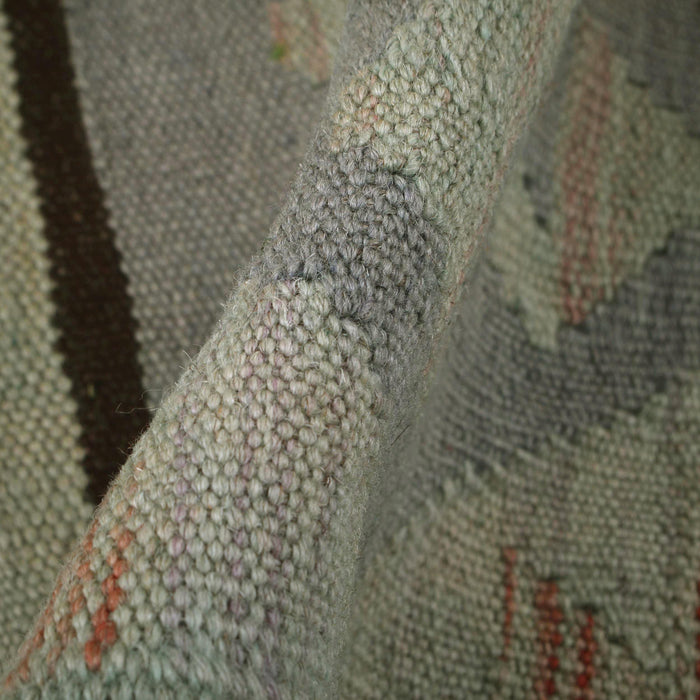 Overdyed Vegetable Kilim Area Rug Handmade Dusty Green