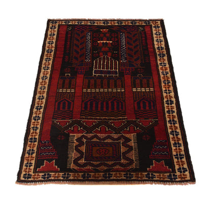 Baluchi Rug Handmade Multi Prayer Design 3x5 ft