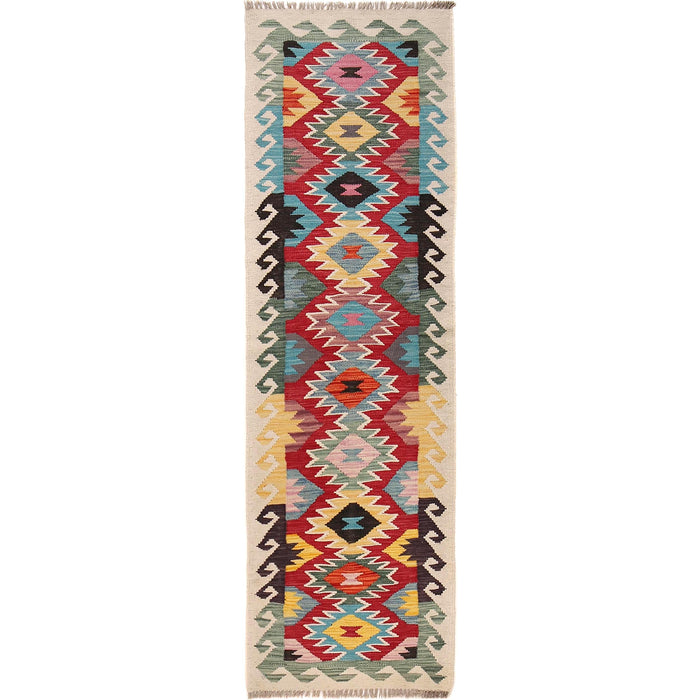 Handmade Multi Kilim Geometric 6' Runner