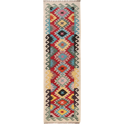 Handmade Multi Kilim Geometric 6' Runner