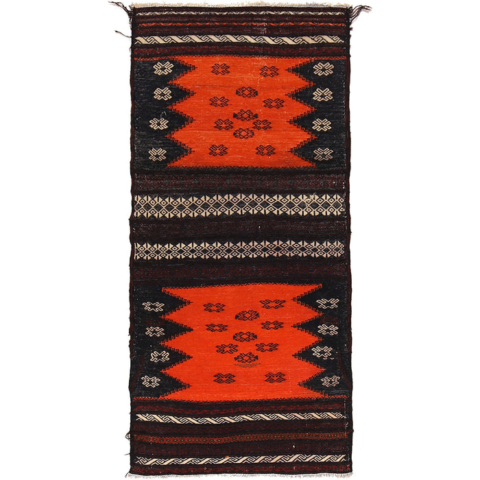 Table Sheet Area Rug Runner Handmade Orange Curvilinear 4'