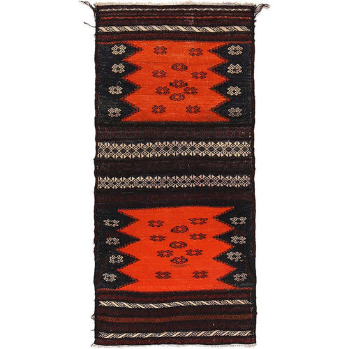 Table Sheet Area Rug Runner Handmade Orange Curvilinear 4'