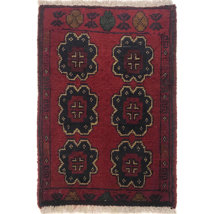 Handmade Wool Doormat Red Floral