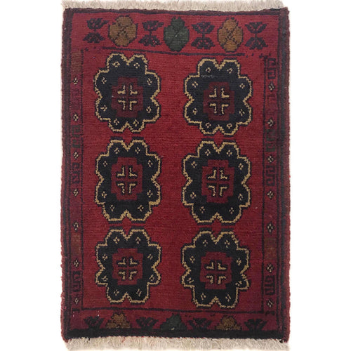 Handmade Wool Doormat Red Floral