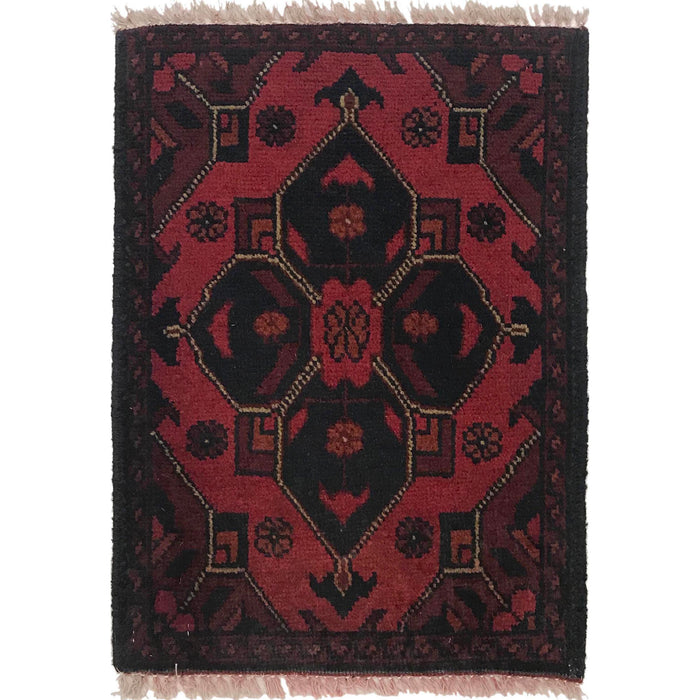 Handmade Wool Doormat Red Floral