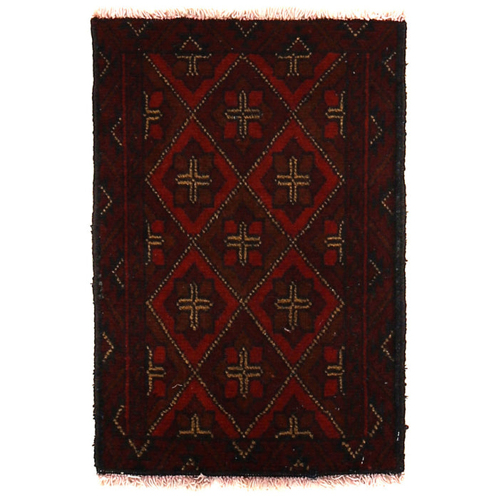 Handmade Wool Doormat Red Floral