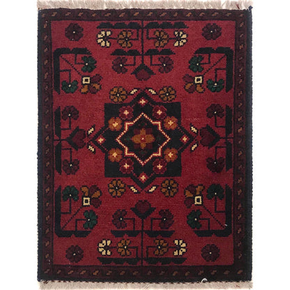 Handmade Wool Doormat Red Floral