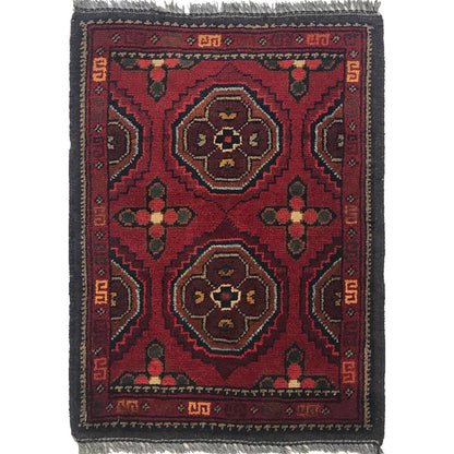 Handmade Wool Doormat Red Floral