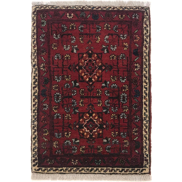 Handmade Wool Doormat Red Floral