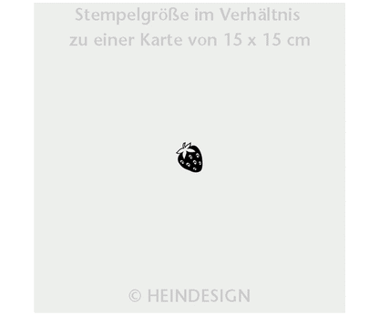 Heindesign Mini Rubber Stamp: Strawberry