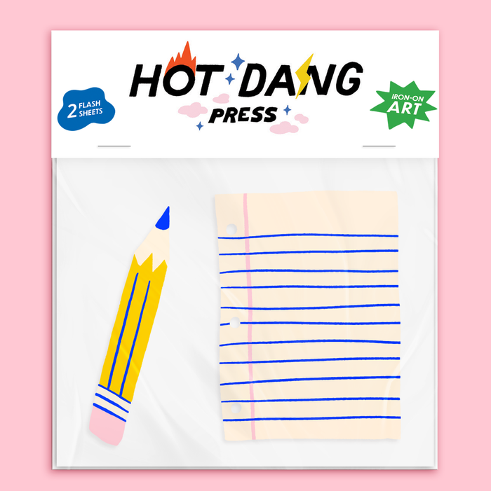 Hot Dang Press - Pencil & Paper Buddies Iron-On