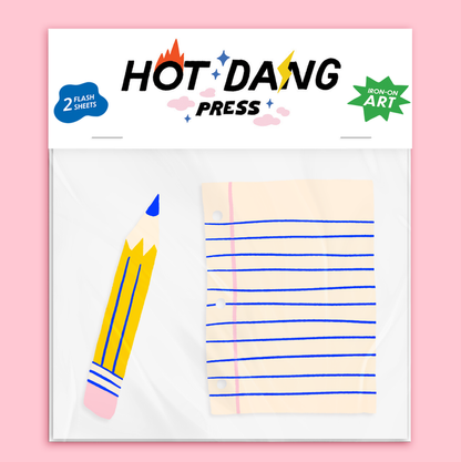 Hot Dang Press - Pencil & Paper Buddies Iron-On