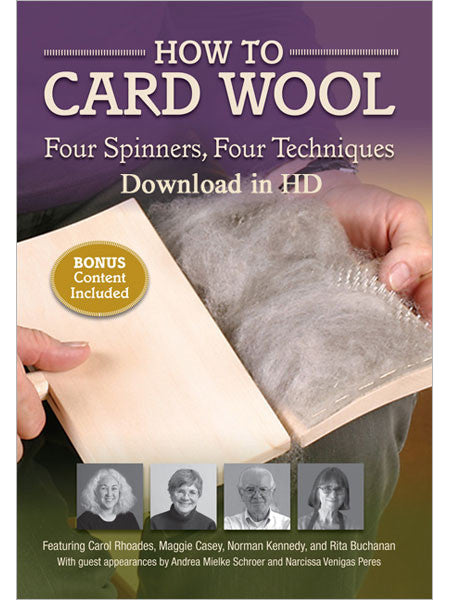 How to Card Wool: Four Spinners, Four Techniques Video DownloadImage