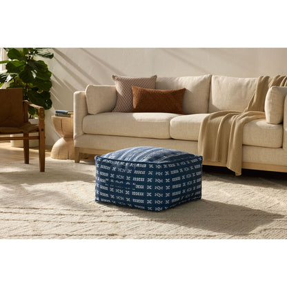 Indigo / Ivory Pouf