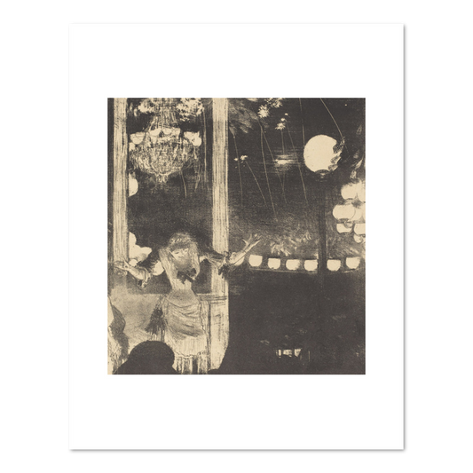 Edgar Degas, Mademoiselle BÃ©cat at the Cafe des Ambassadeurs (Aux Ambassadeurs: Mlle BÃ©cat), Fine Art Prints in various sizes by Museums.Co