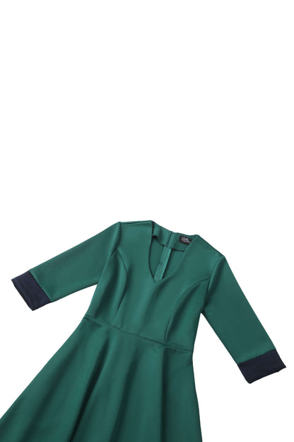 Maria Circle Dress in Green & Blue