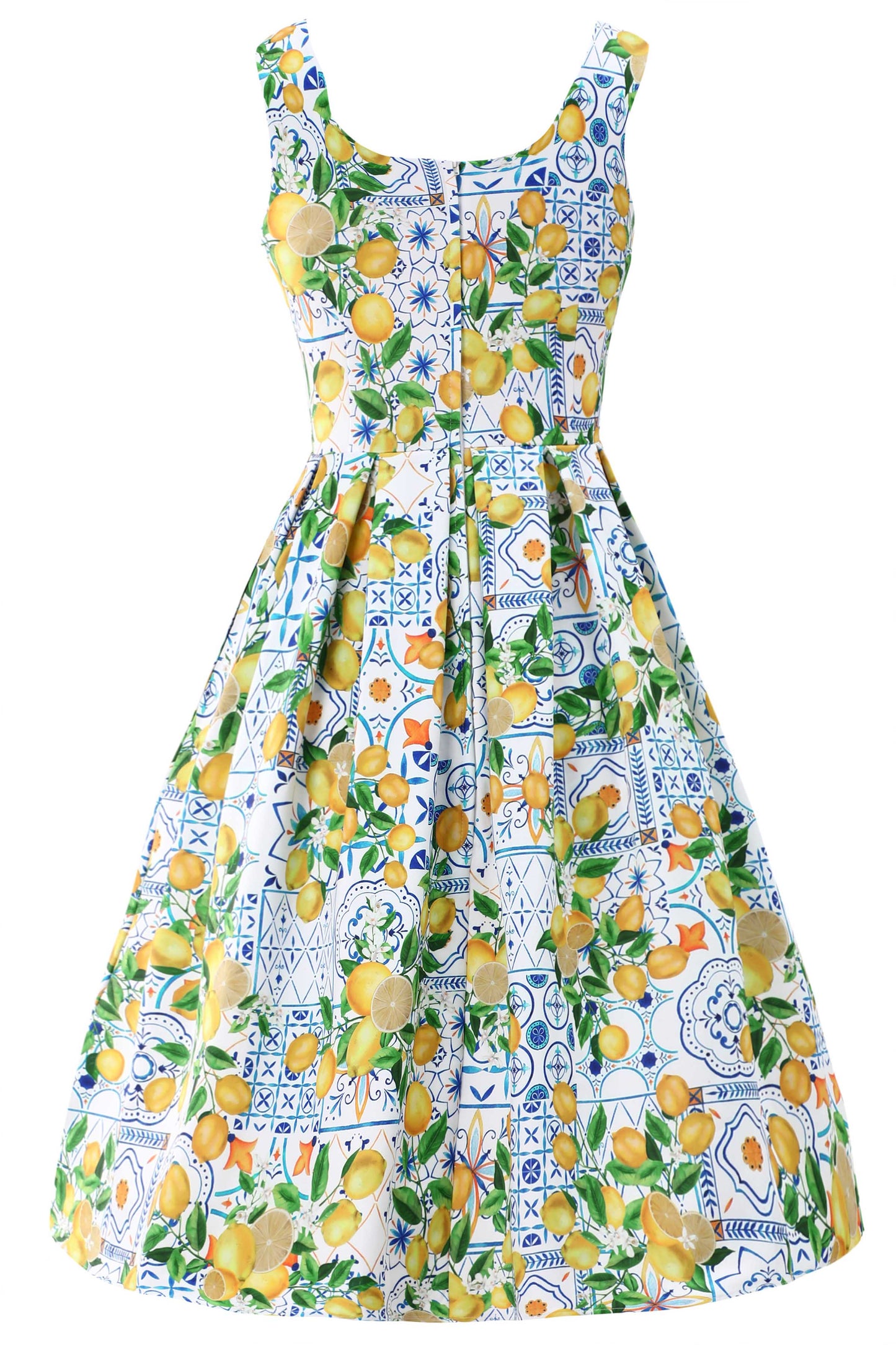 Amanda Mediterranean Lemon Swing Dress