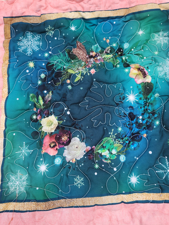 Merriment Christmas Throw-sized Quilt