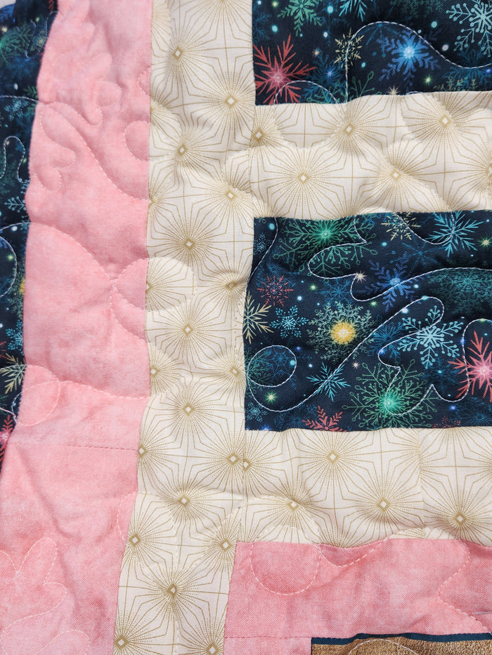Merriment Christmas Throw-sized Quilt