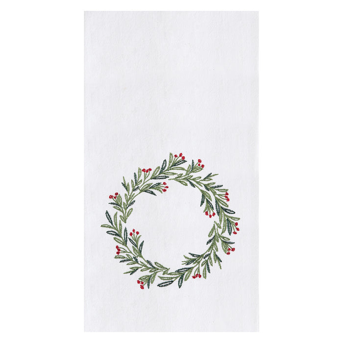 A Merry Holly Flour Sack Kitchen Towel.