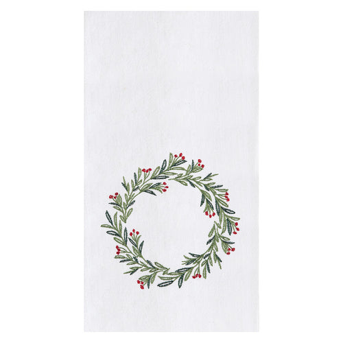 A Merry Holly Flour Sack Kitchen Towel.